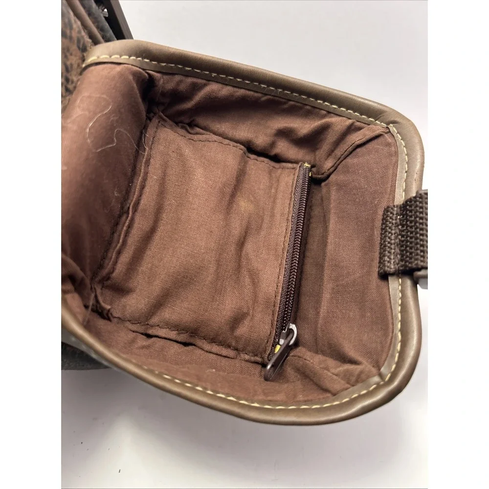 Walt Disney Animal Kingdom Authentic Brown Leather Camera Bag, No Shoulder Strap
